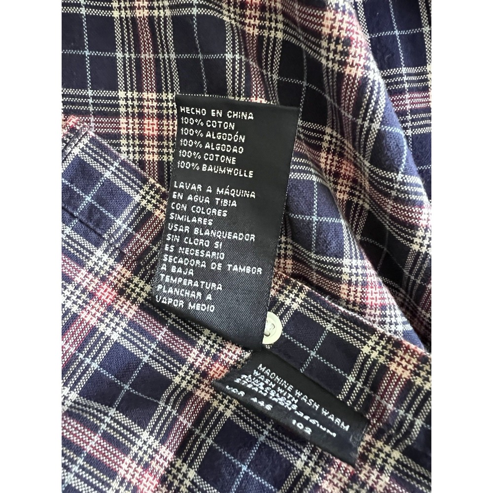 Nautica Mens Long Sleeve Button Down Shirt Size XL Plaid Red White Blue Cotton - Picture 8 of 13